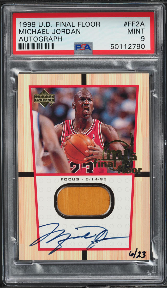 1999 Upper Deck Final Floor Michael Jordan PATCH AUTO /23 #FF2A PSA 9 ...