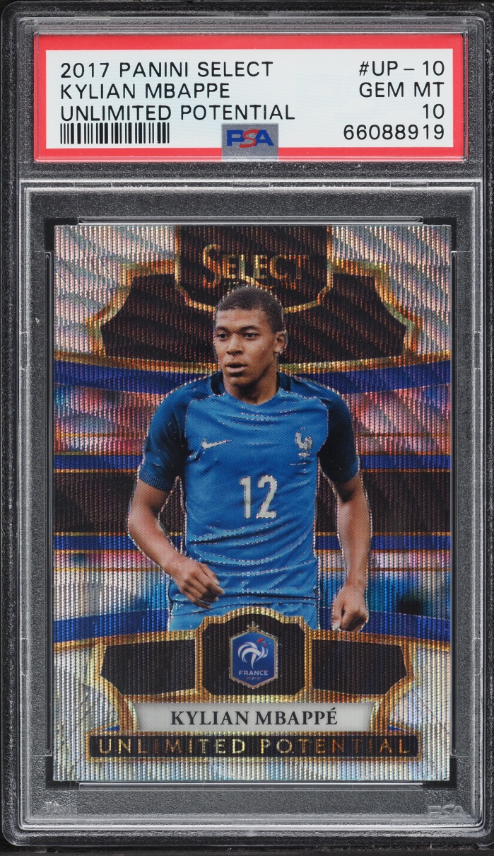 2017 Select Unlimited Potential Prizm Kylian Mbappe ROOKIE #UP-10 PSA 10 GEM MINT