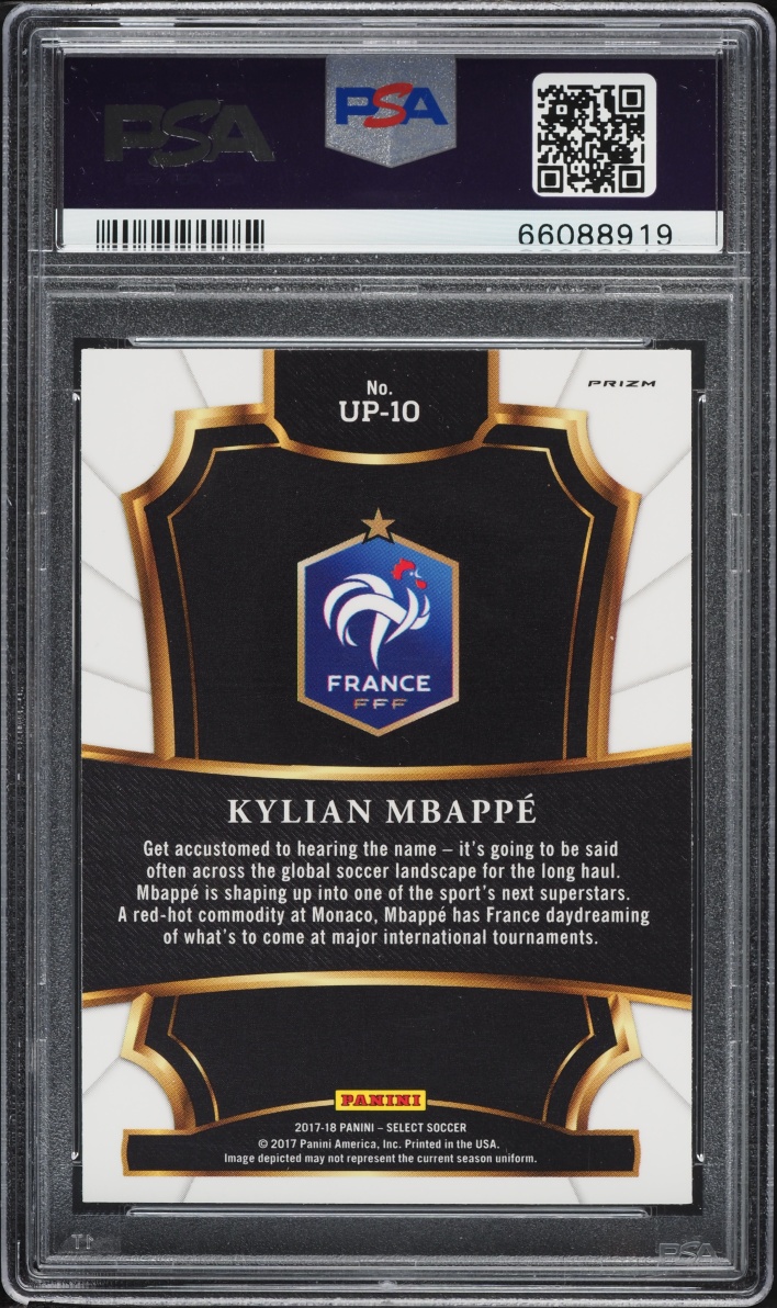 2017 Select Unlimited Potential Prizm Kylian Mbappe ROOKIE #UP-10 PSA 10 GEM MINT