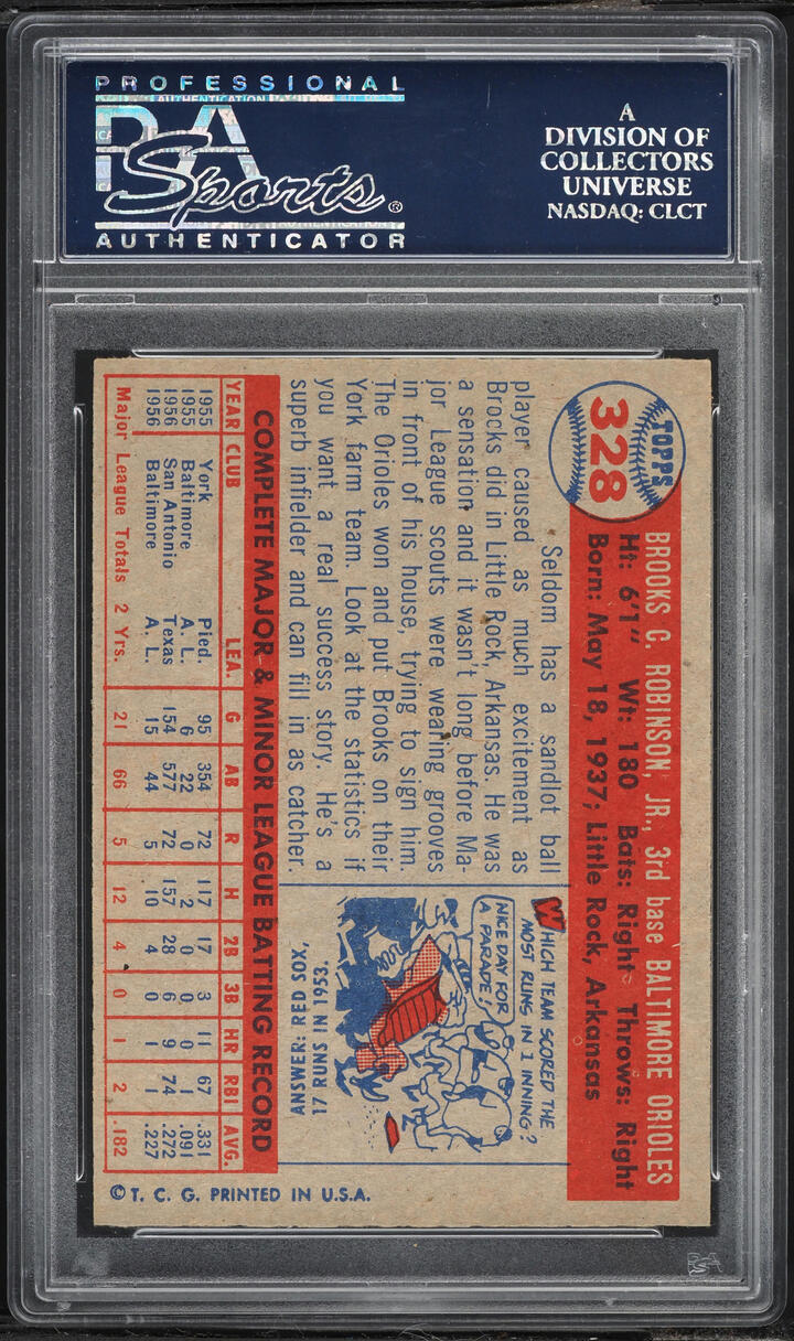1957 Topps Brooks Robinson ROOKIE #328 PSA 8 NM-MT