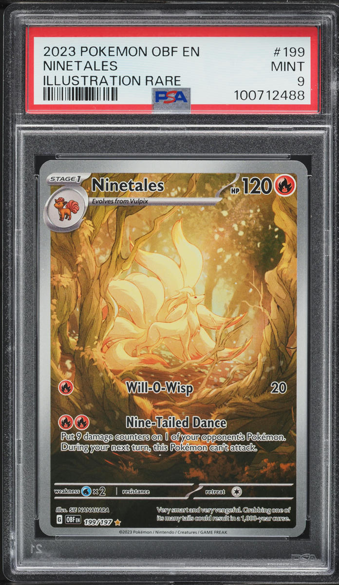 2023 Pokemon Scarlet & Violet Obsidian Flames IR Ninetales #199 PSA 9 MINT