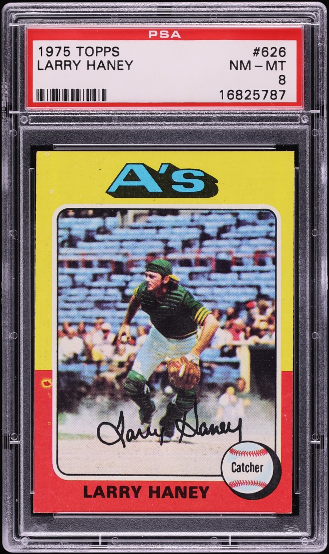1975 Topps Larry Haney #626 PSA 8 NM-MT