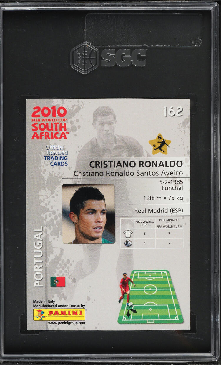 2010 Panini World Cup Premium Metalized Cristiano Ronaldo #162 SGC 9 MINT