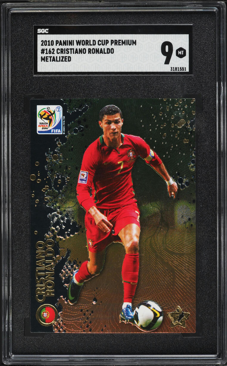 2010 Panini World Cup Premium Metalized Cristiano Ronaldo #162 SGC 9 MINT