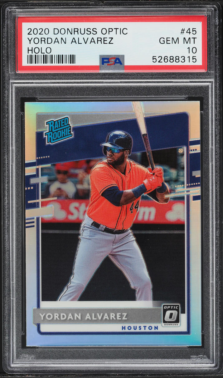 2020 Donruss Optic Holo Yordan Alvarez ROOKIE #45 PSA 10 GEM MINT