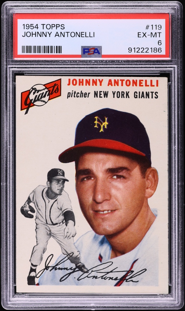 1954 Topps Johnny Antonelli #119 PSA 6 EXMT