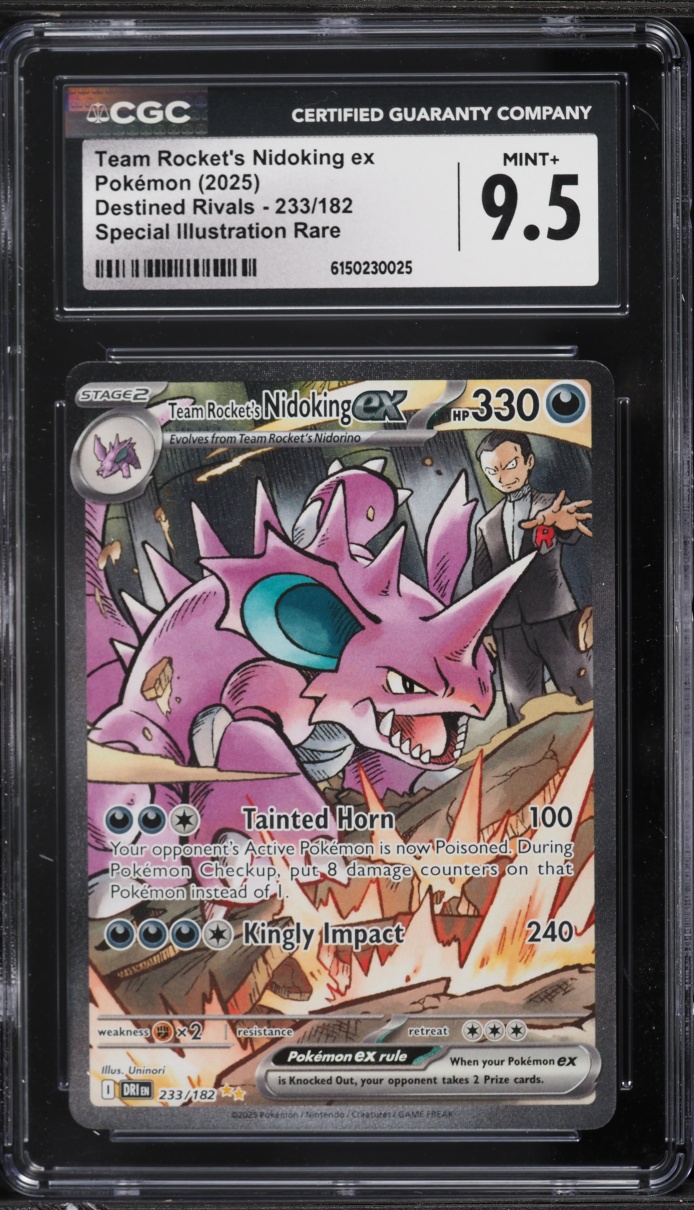 2025 Pokemon Scarlet & Violet Destined Rivals SIR Team Rocket's Nidoking ex #233 CGC 9.5 MINT+