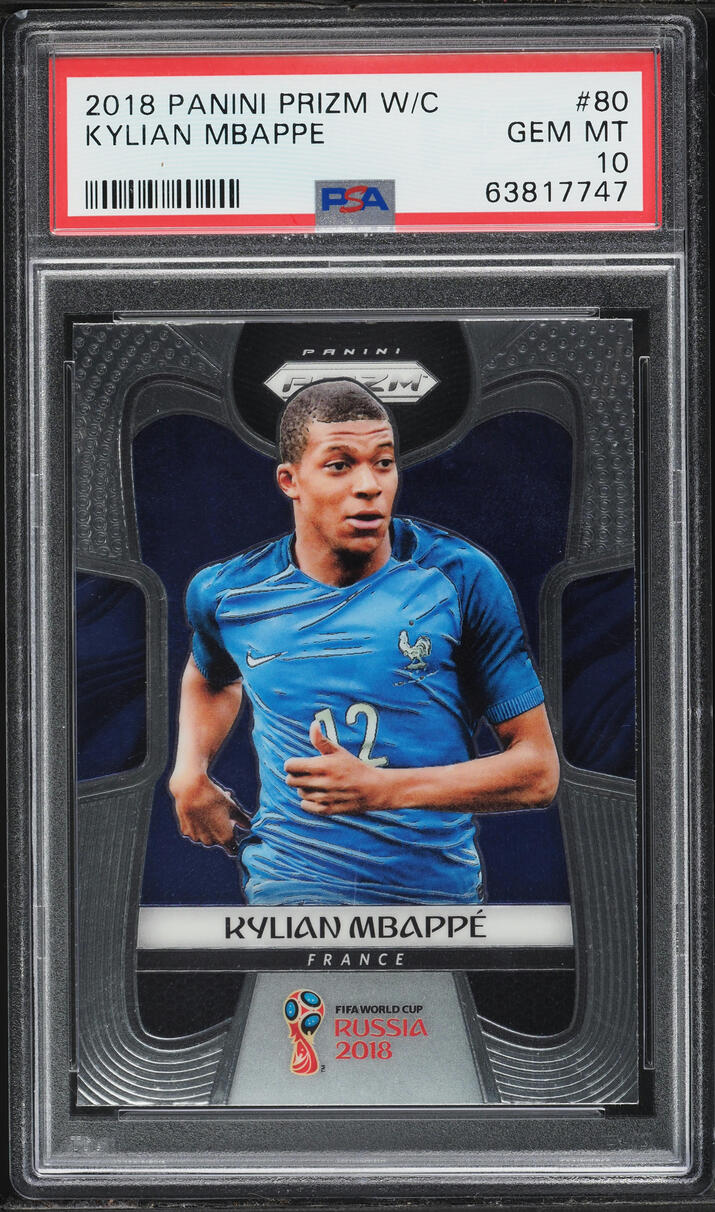 2018 Panini Prizm World Cup Kylian Mbappe ROOKIE #80 PSA 10 GEM MINT