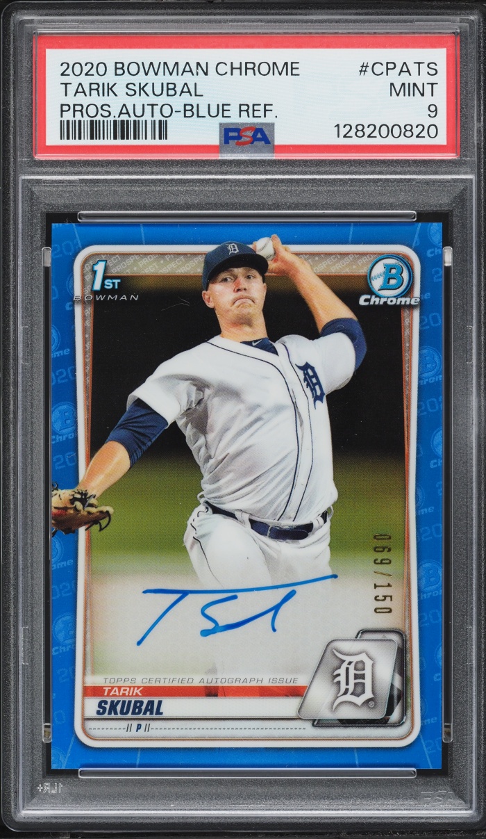 2020 Bowman Chrome Blue Refractor Tarik Skubal PROSPECT AUTO /150 #CPA-TS PSA 9 MINT