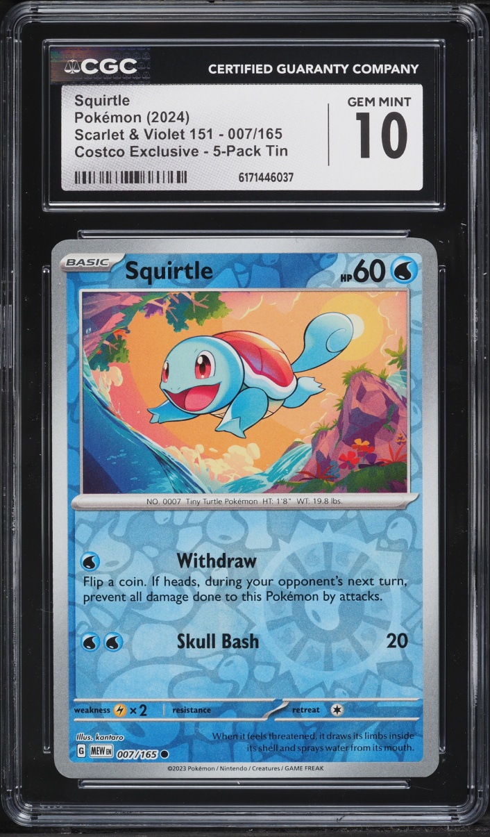 2023 Pokemon Scarlet & Violet 151 Costco Exclusive Squirtle #7 CGC 10 GEM MINT