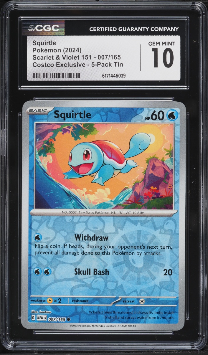 2023 Pokemon Scarlet & Violet 151 Costco Exclusive Squirtle #7 CGC 10 GEM MINT
