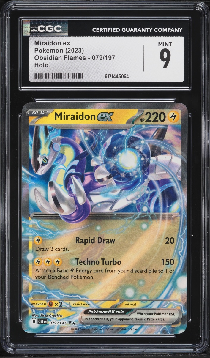 2023 Pokemon Scarlet & Violet Obsidian Flames Holo Miraidon ex #79 CGC 9 MINT