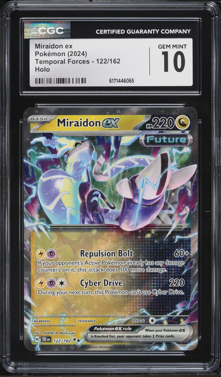 2024 Pokemon Scarlet & Violet Temporal Forces Holo Miraidon ex #122 CGC 10 GEM MINT