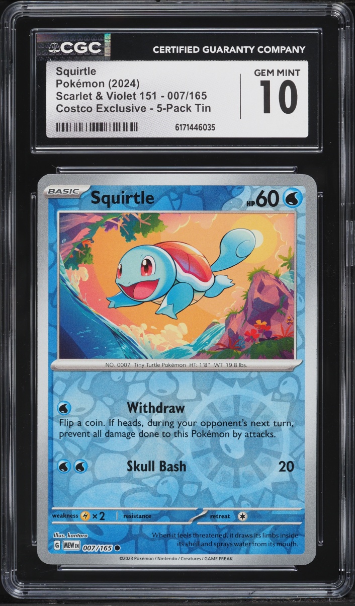 2023 Pokemon Scarlet & Violet 151 Costco Exclusive Squirtle #7 CGC 10 GEM MINT