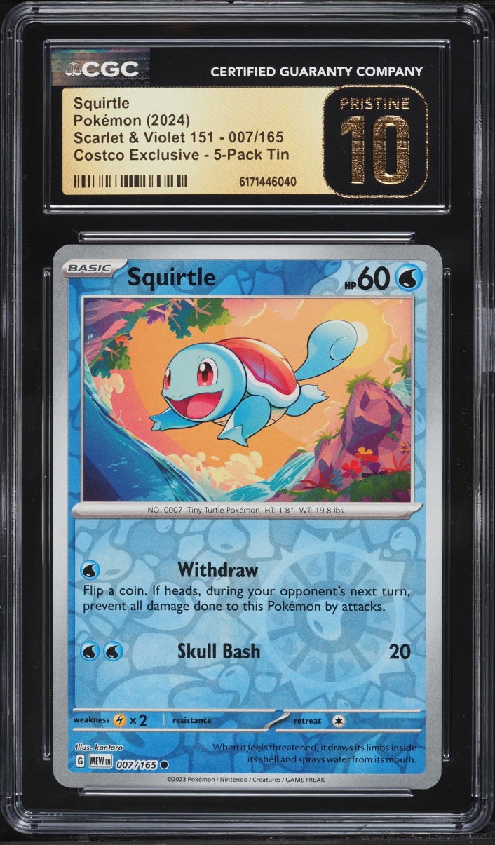 2023 Pokemon Scarlet & Violet 151 Costco Exclusive Squirtle #7 CGC 10 PRISTINE