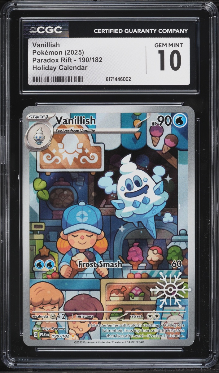 2025 Pokemon Scarlet & Violet Paradox Rift Holiday Calendar IR Vanillish #190 CGC 10 GEM MINT