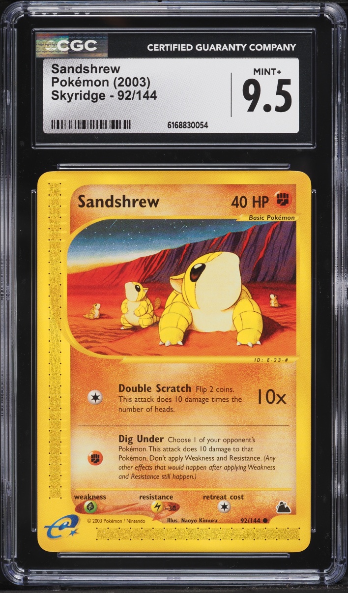 2003 Pokemon Skyridge Sandshrew #92 CGC 9.5 MINT+