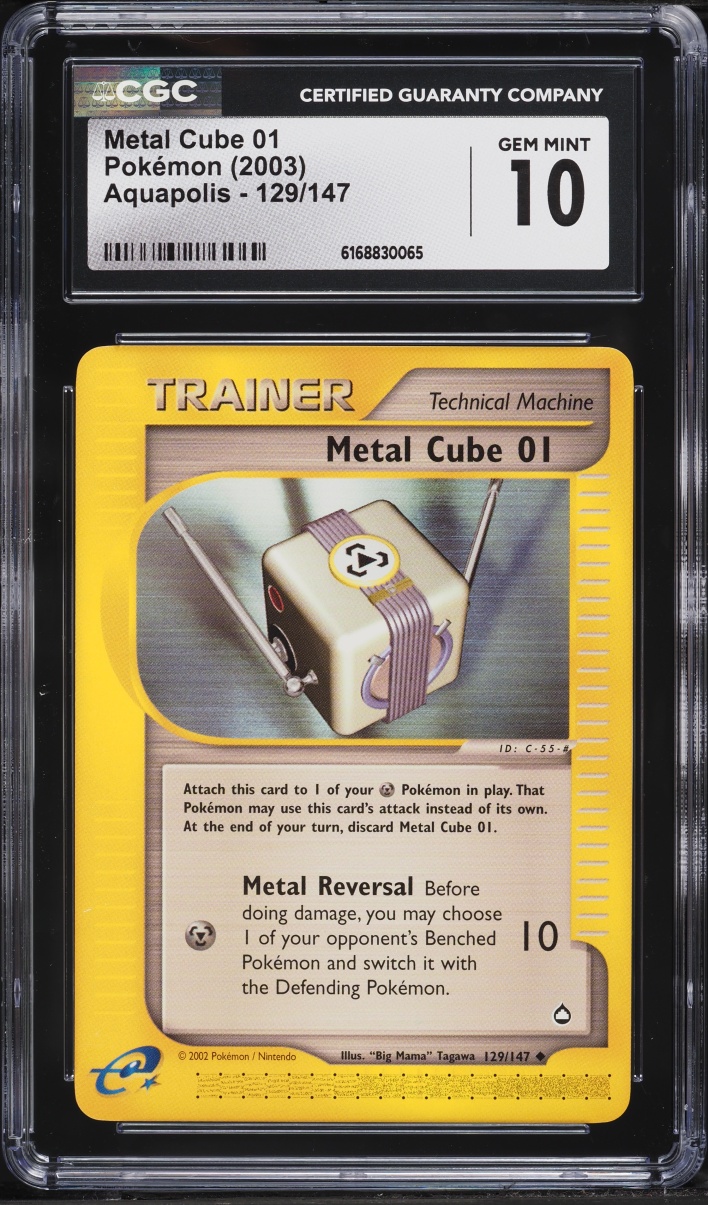 2003 Pokemon Aquapolis Metal Cube 01 #129 CGC 10 GEM MINT