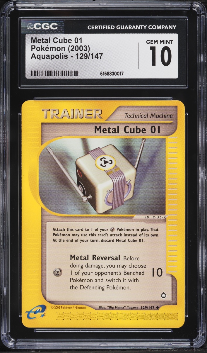 2003 Pokemon Aquapolis Metal Cube 01 #129 CGC 10 GEM MINT