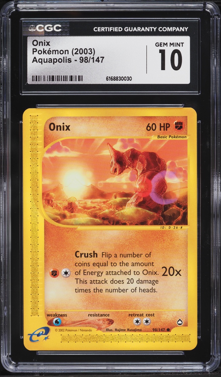 2003 Pokemon Aquapolis Onix #98 CGC 10 GEM MINT