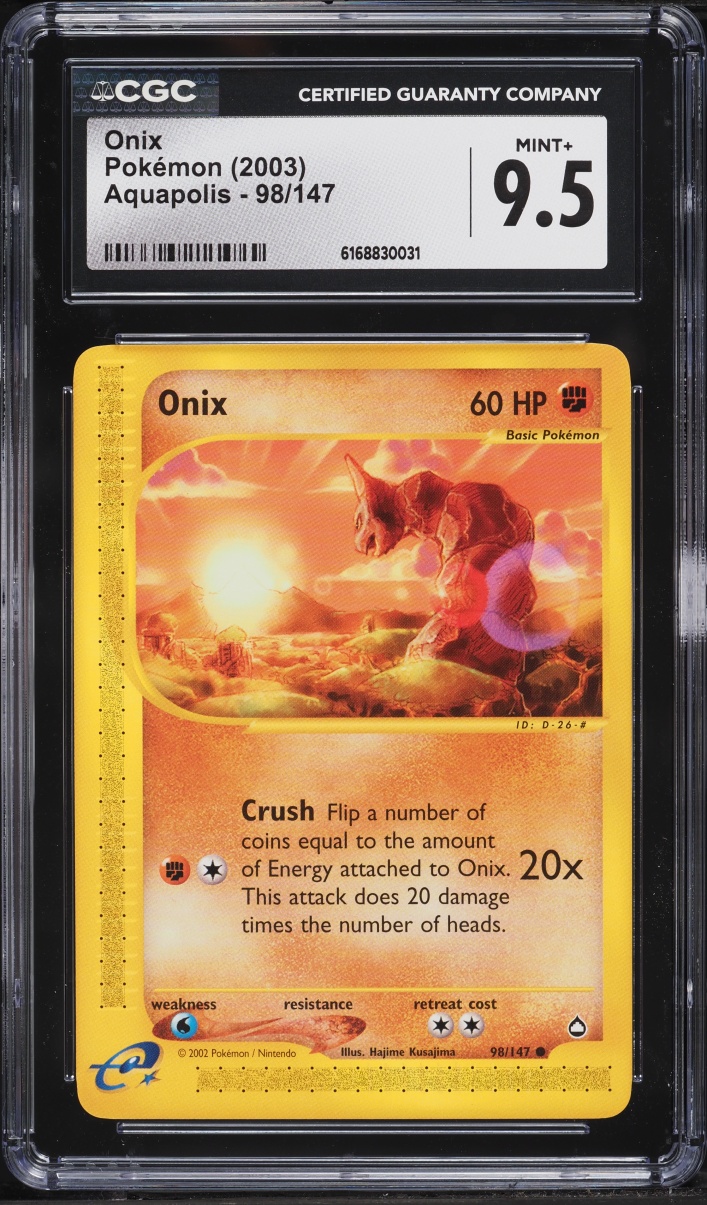 2003 Pokemon Aquapolis Onix #98 CGC 9.5 MINT+
