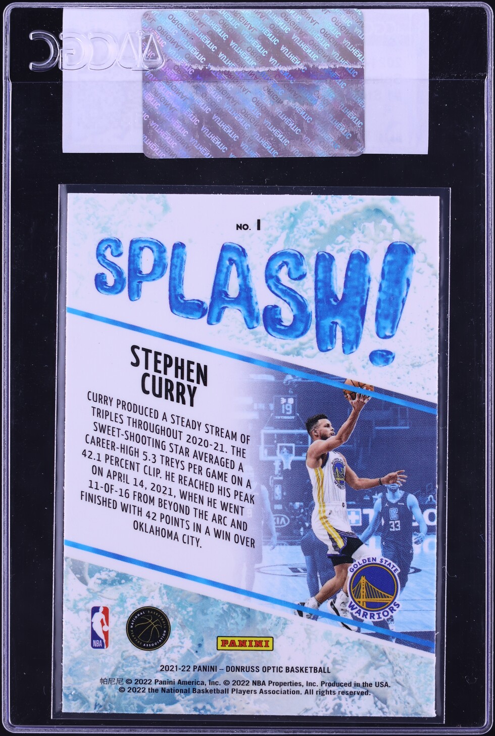 2021 Donruss Optic Splash! Stephen Curry #1 CGC AUTH