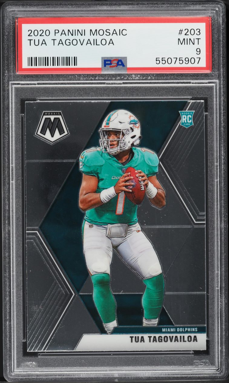 2020 Panini Mosaic Tua Tagovailoa ROOKIE #203 PSA 9 MINT