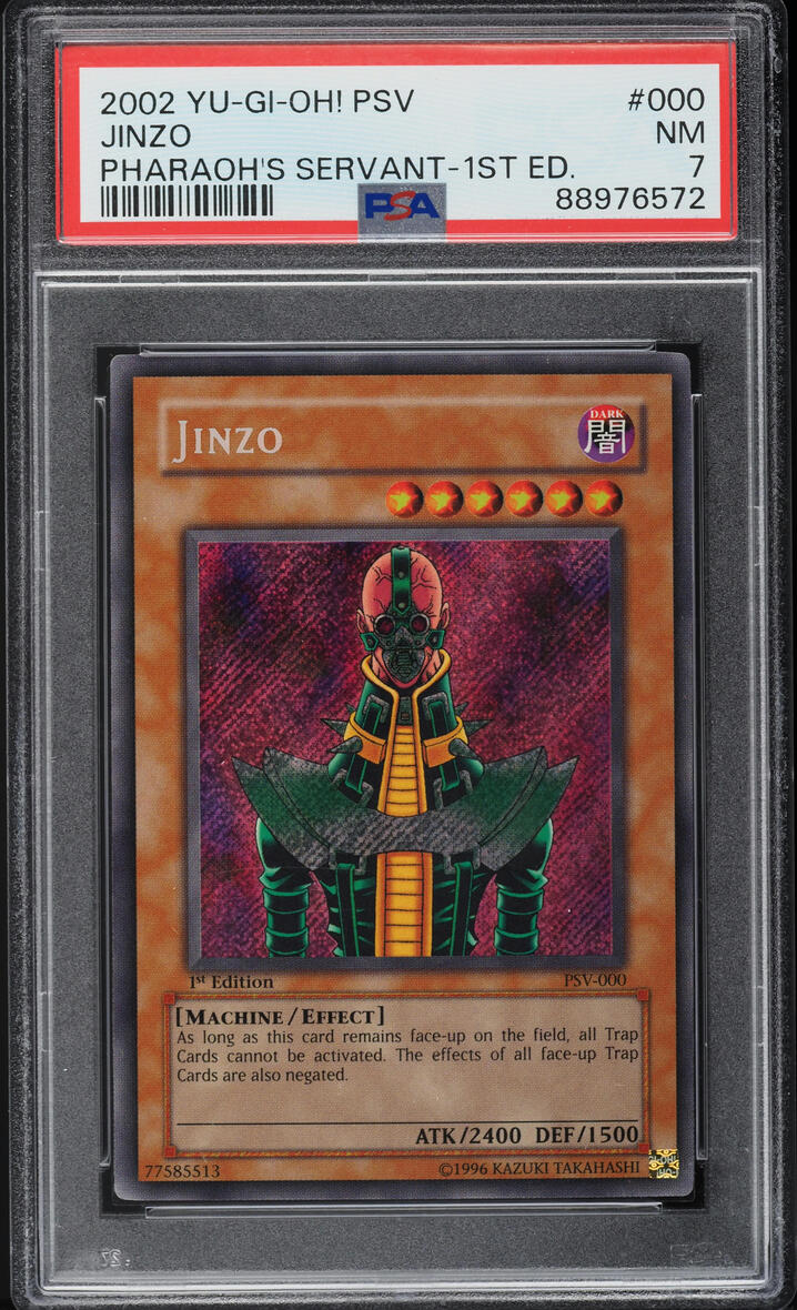 2002 Yu-Gi-Oh! Pharaoh's Servant 1st Edition Jinzo #PSV-000 PSA 7 NRMT ...