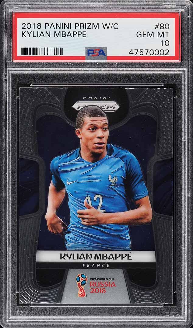 2018 Panini Prizm World Cup Kylian Mbappe ROOKIE #80 PSA 9 MINT on
