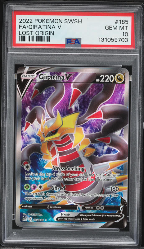 2022 Pokemon Sword & Shield Lost Origin Alt Art Giratina V #185