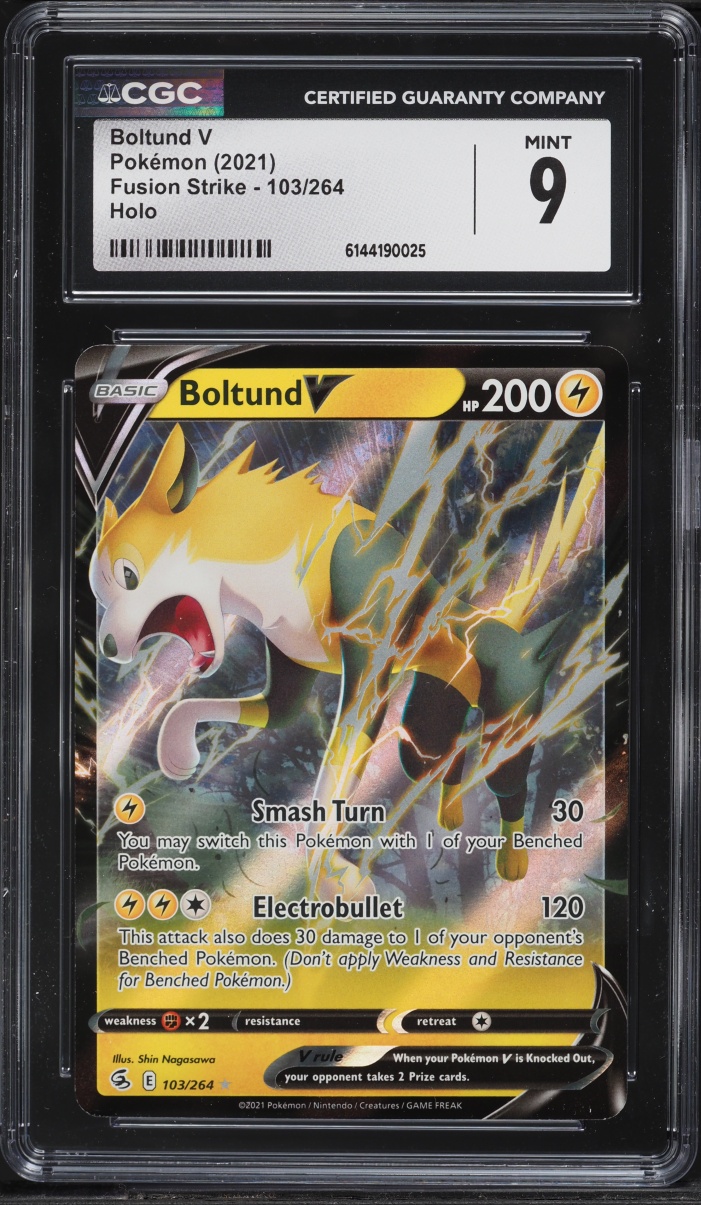 2021 Pokemon Sword & Shield Fusion Strike Boltund V #103 CGC 9 MINT