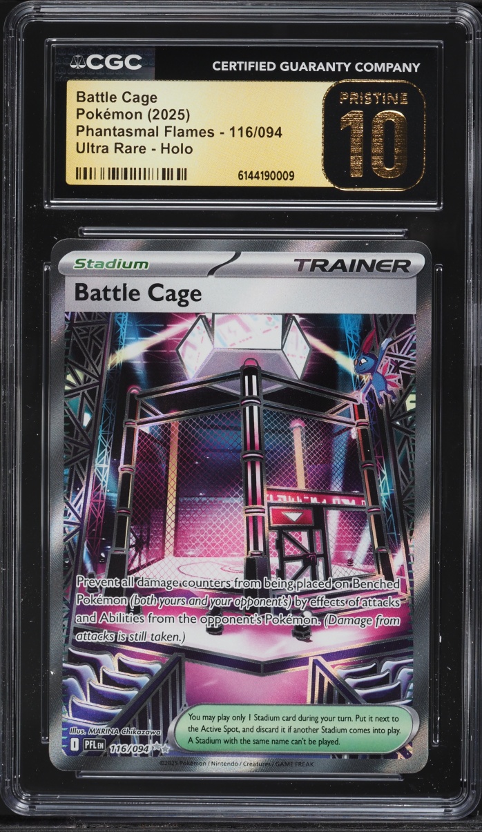 2025 Pokemon Mega Evolution Phantasmal Flames Full Art Battle Cage #116 CGC 10 PRISTINE