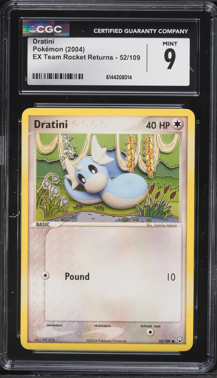 2004 Pokemon EX Team Rocket Returns Dratini #52 CGC 9 MINT