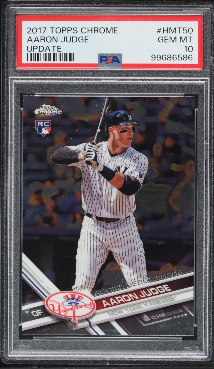 2017 Topps Chrome Update Aaron Judge ROOKIE #HMT50 PSA 10 GEM MINT