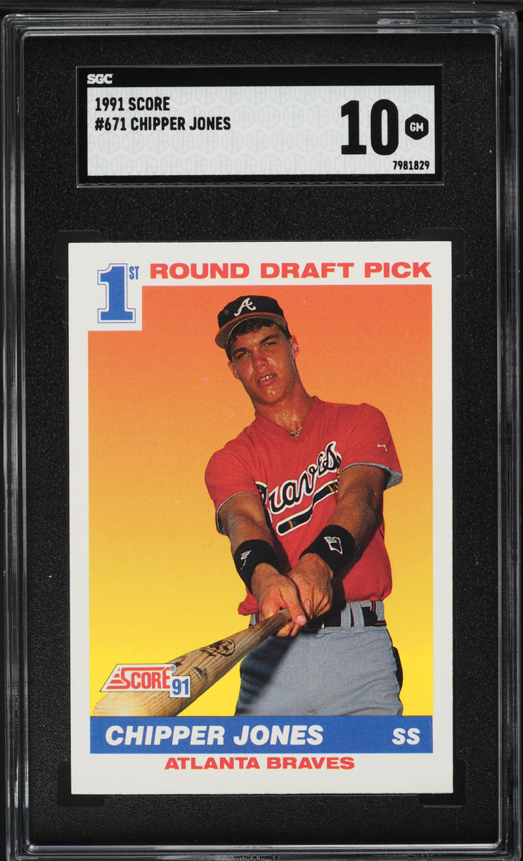 1991 Score Chipper Jones ROOKIE #671 SGC 10 GEM MINT
