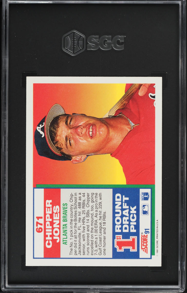 1991 Score Chipper Jones ROOKIE #671 SGC 10 GEM MINT