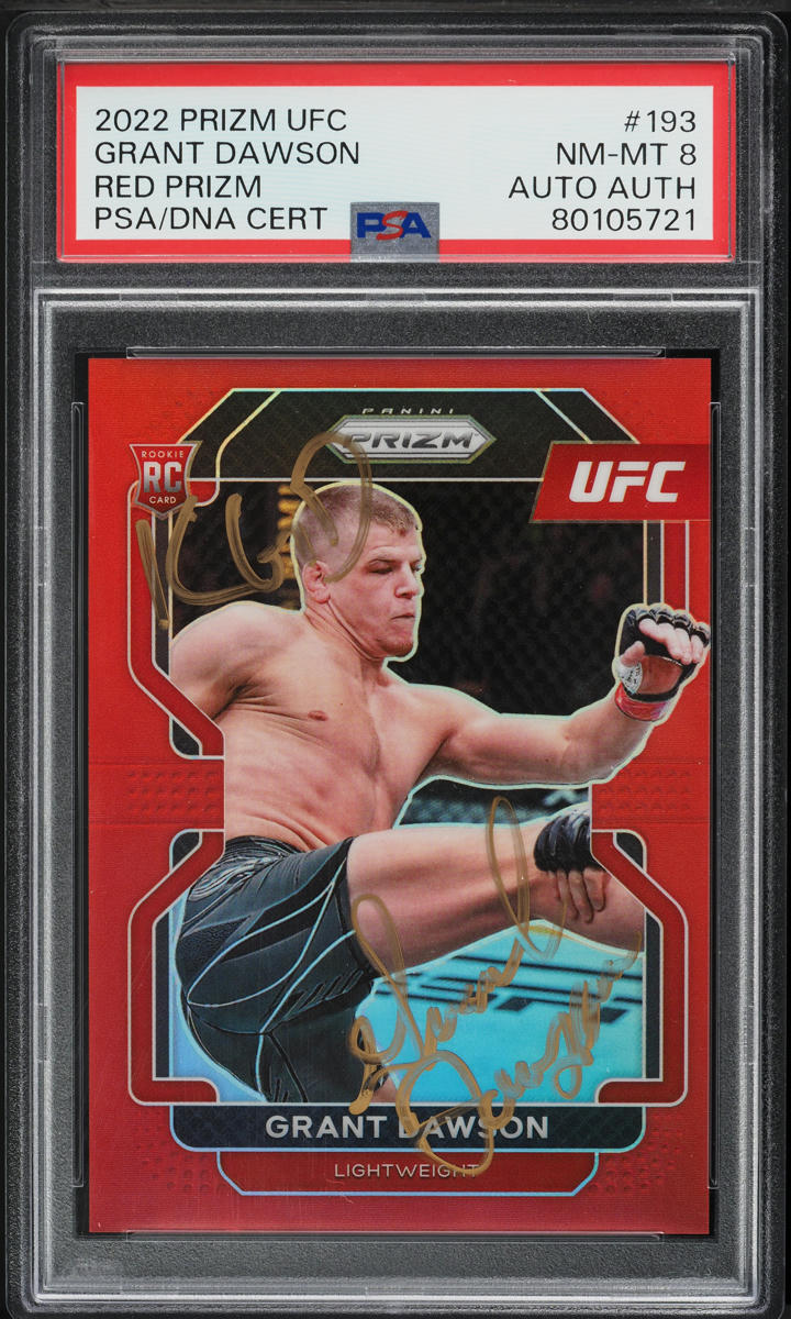 2022 Panini Prizm UFC Red Grant Dawson ROOKIE AUTO /299 #193 PSA 8 NM-MT