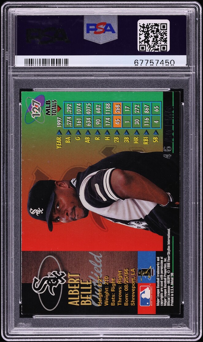 1998 Metal Universe Precious Metal Gems PMG Albert Belle /50 #127 PSA 7 NRMT