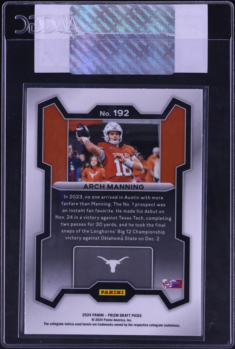 2024 Panini Prizm Draft Picks Arch Manning ROOKIE #192 CGC AUTH