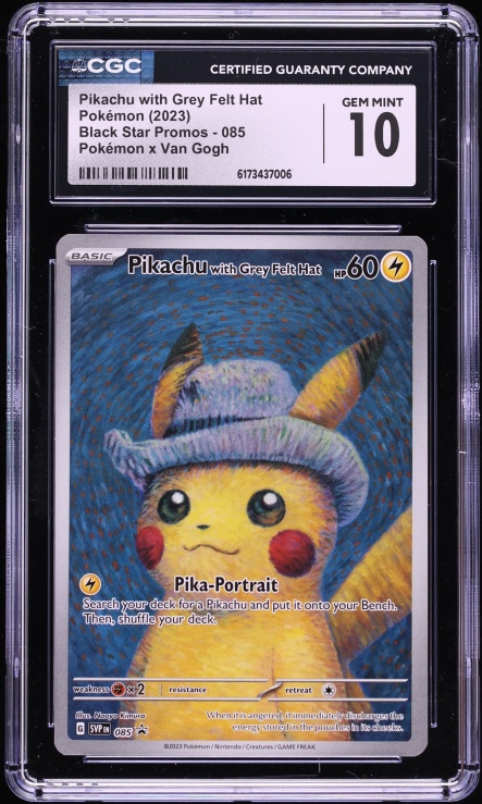 2023 Pokemon Scarlet & Violet Promo Van Gogh Full Art Pikachu With Grey Felt Hat #85 CGC 10 GEM