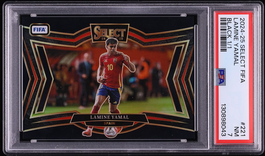 2024 Select FIFA Field Level Black Lamine Yamal 1/1 #221 PSA 7 NRMT