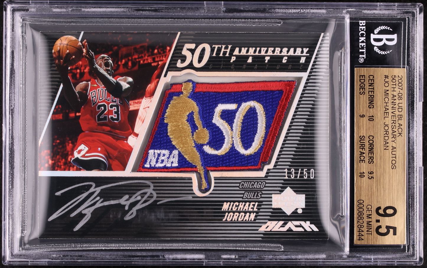 2007 Upper Deck Black 50th Anniversary Michael Jordan PATCH AUTO /50 ...