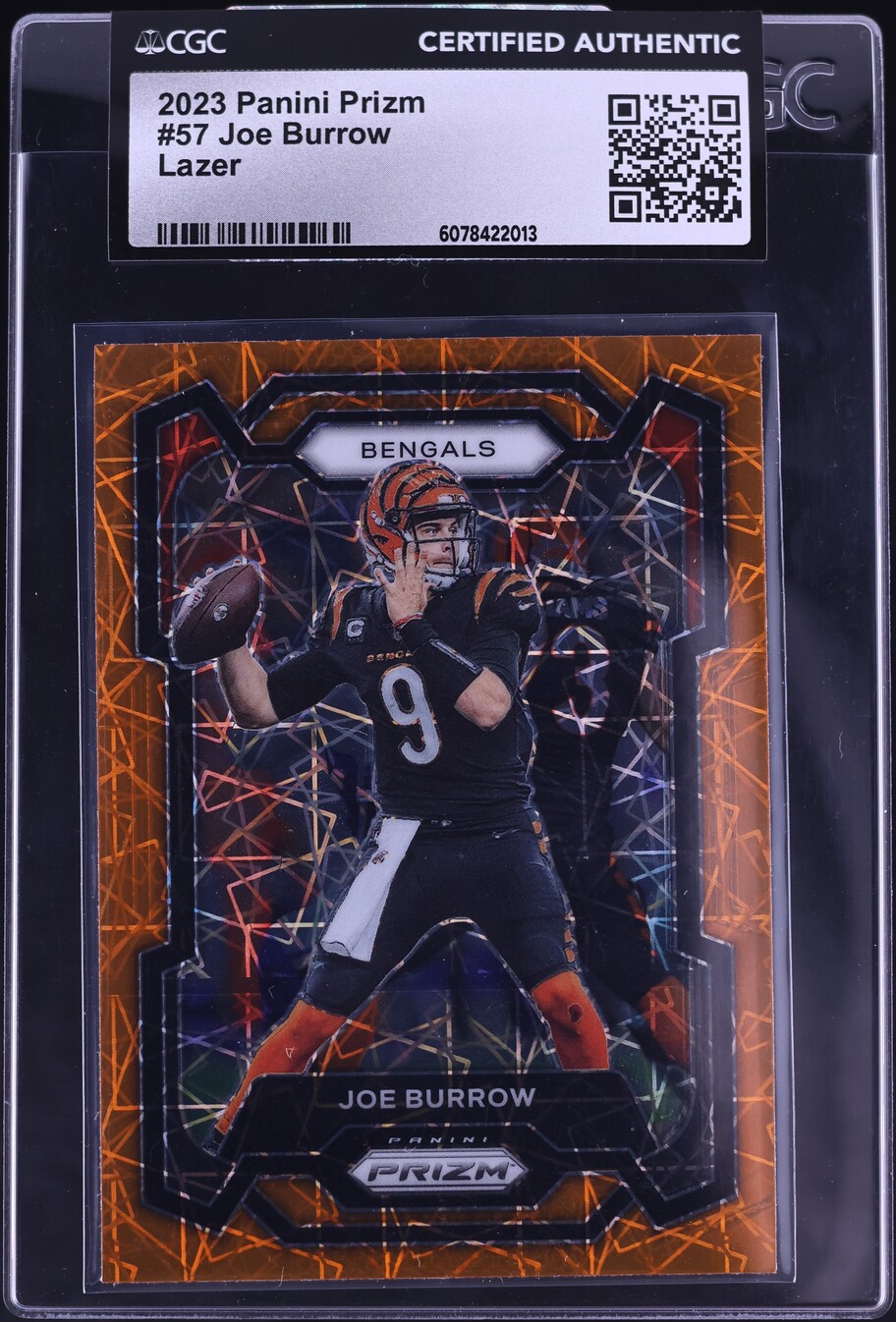 2023 Panini Prizm Lazer Joe Burrow #57 CGC AUTH