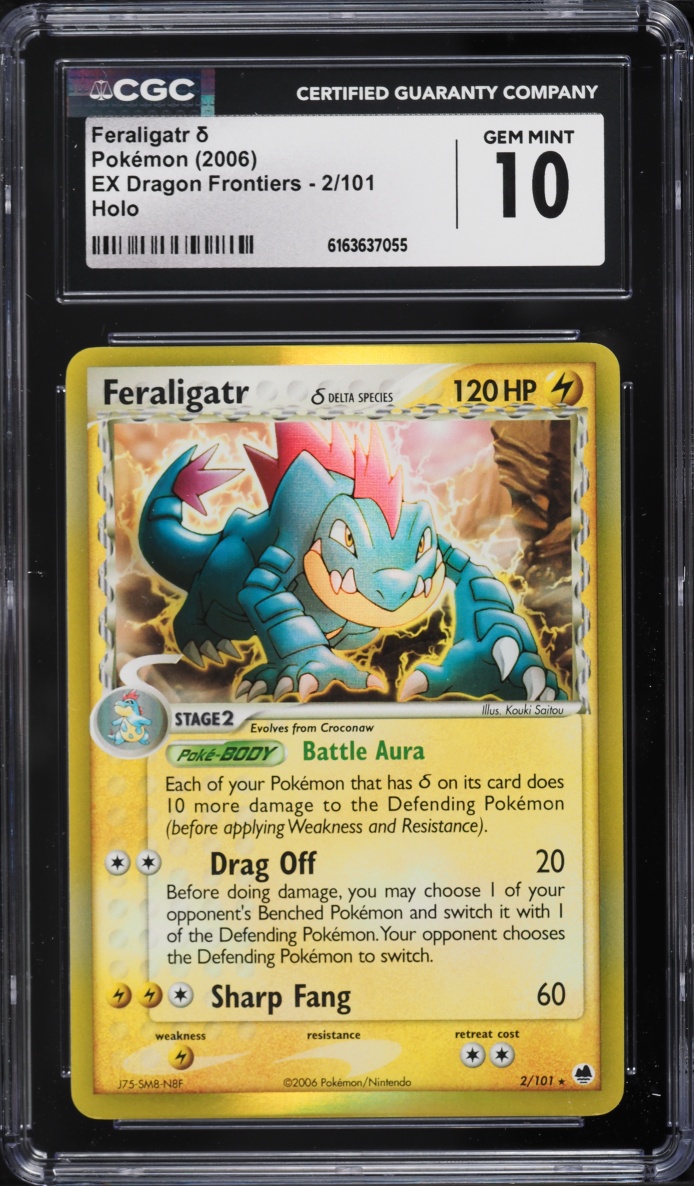 2006 Pokemon EX Dragon Frontiers Holo Feraligatr #2 CGC 10 GEM MINT