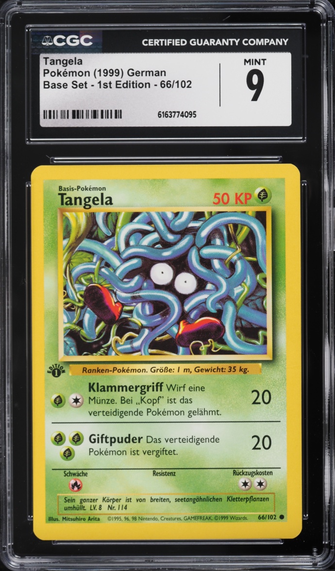 1999 Pokemon German Base Set 1st Edition Tangela #66 CGC 9 MINT