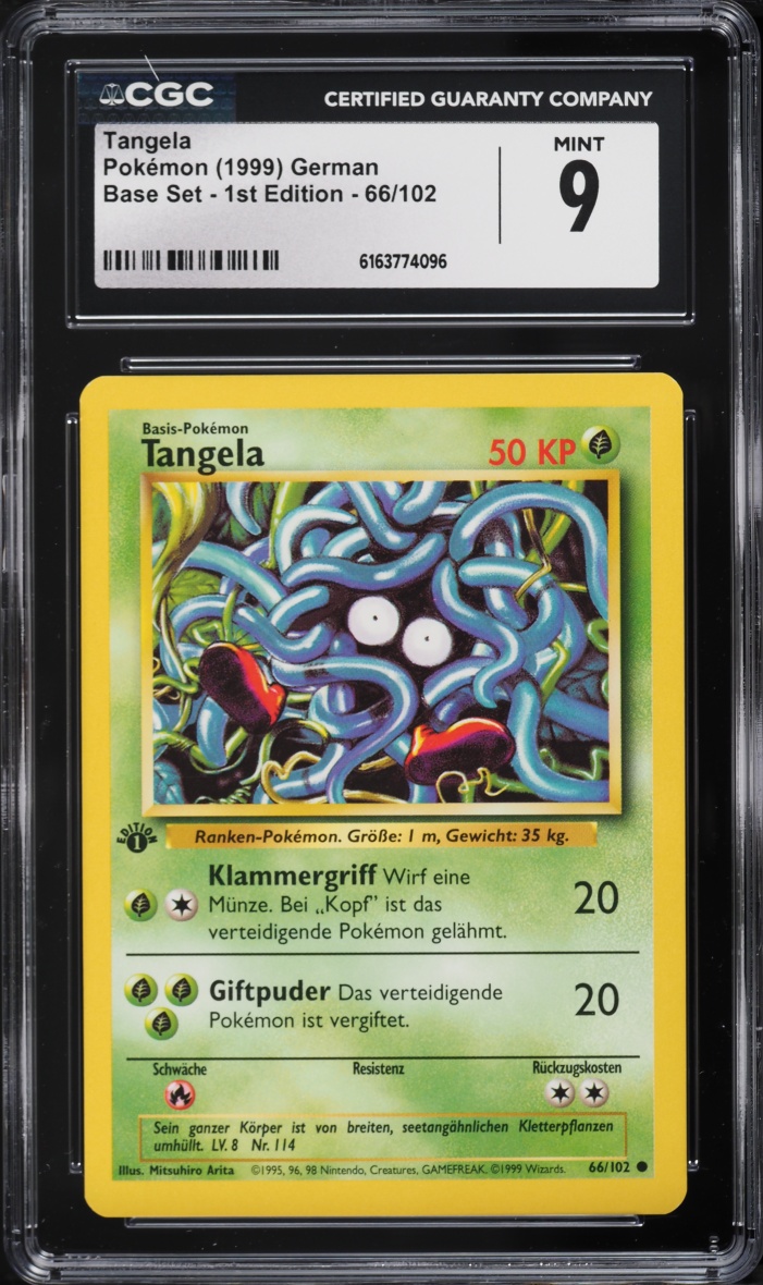 1999 Pokemon German Base Set 1st Edition Tangela #66 CGC 9 MINT