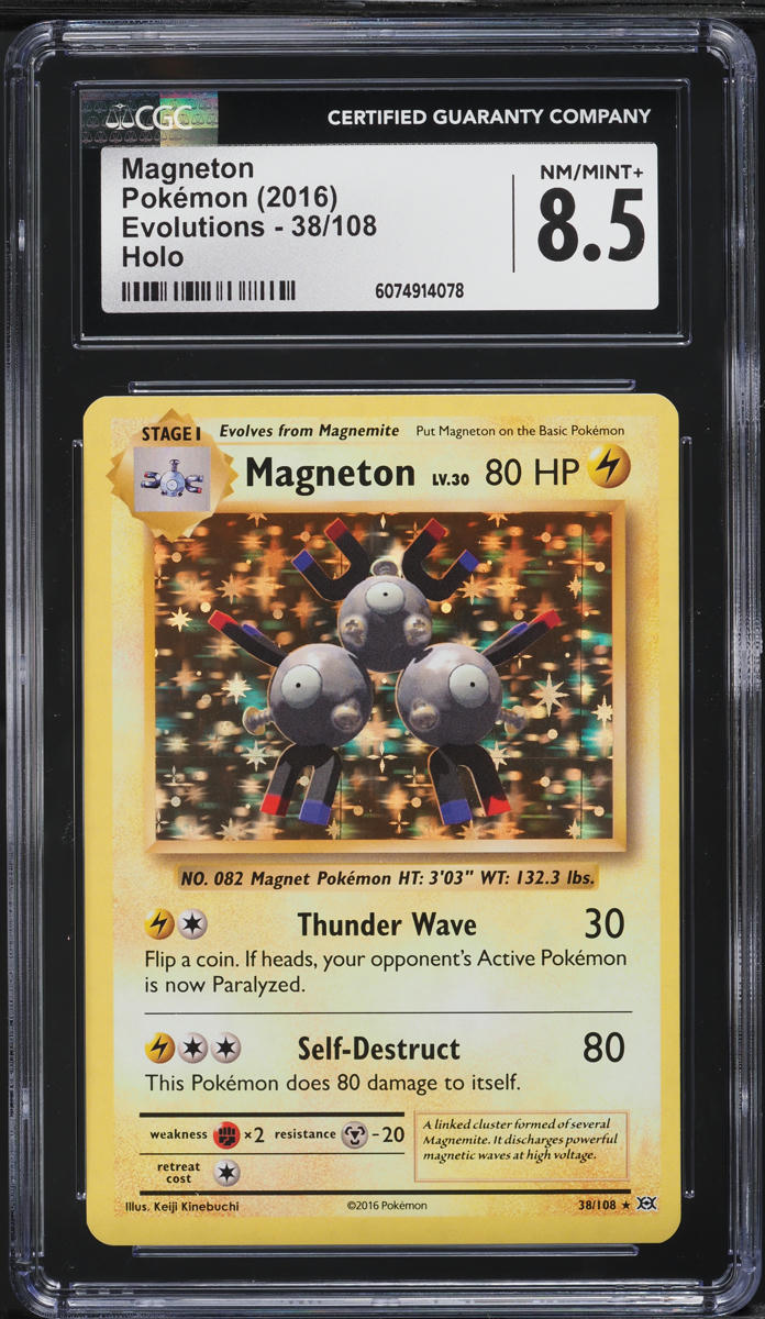 2016 Pokemon XY Evolutions Holo Magneton #38 CGC 8.5 NM-MT+