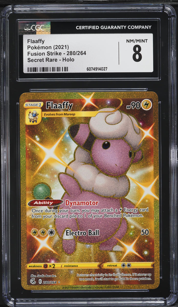 2021 Pokemon Sword & Shield Fusion Strike Gold Rare Flaaffy #280 CGC 8 NM-MT