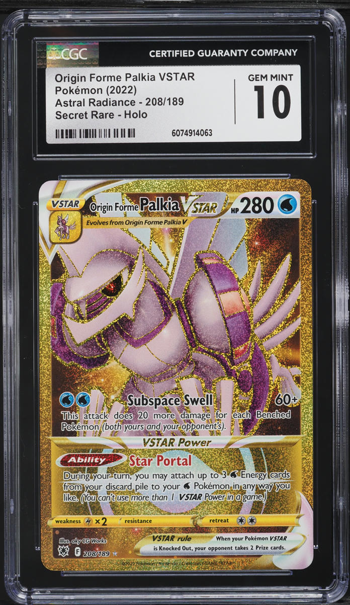 2022 Pokemon SWSH Astral Radiance Gold Rare Origin Forme Palkia VSTAR CGC 10
