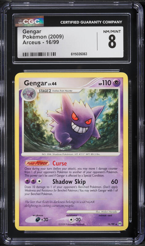 2009 Pokemon Platinum Arceus Reverse Holo Gengar #16 CGC 8.5 NM
